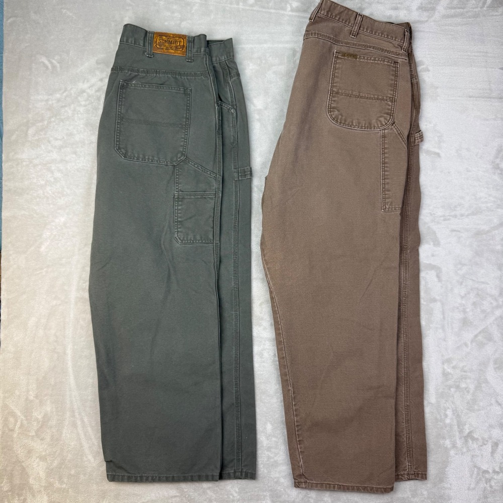 Schmidt Workwear Carpenter Pants Mens 42 (Fit 40x29) Relaxed Canvas Lot of 2